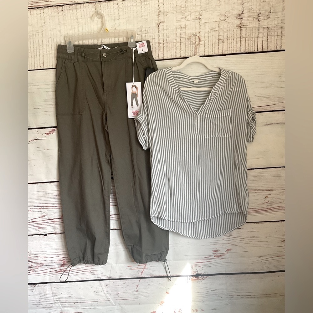 SIPER CUTE BUNDLE,  NWT, CELEBRITY PINK CARGO PANTS AND MATCHING TOP